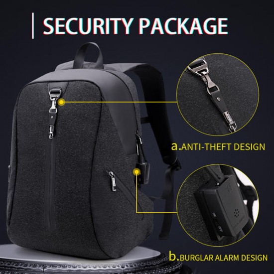 Alarm System Men Anti-theft Backpack Water Repellent Business Travel Laptop Backpack Alarm System Men Anti-theft Backpack Water Repellent Business Travel Laptop Backpack