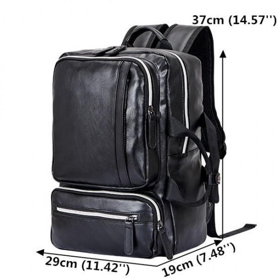 Men Microfiber School Bag Large Capacity Computer Backpack Leisure Handbag
