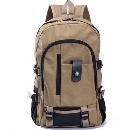 Men Outdoor Trendy Canvas Travel Backpack Casual Rucksack Fits 14" Laptop