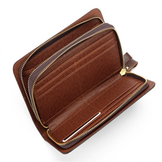 10 Card Slots Clutch Bag Pu Leather Wallet Business Phone Bag For Men