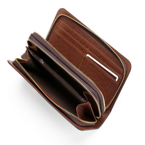 10 Card Slots Clutch Bag Pu Leather Wallet Business Phone Bag For Men