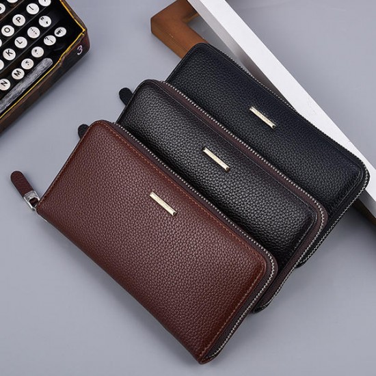 12 Card Slots Men PU Leather Long Wallet Casual Business Purse Card Holder Phone Bag Cluthes Bag