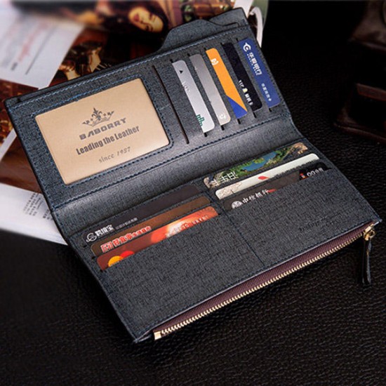 18 Card Slots Men PU Leather Casual Business Long Wallet Multifunctional Clutches Bag Card Holder