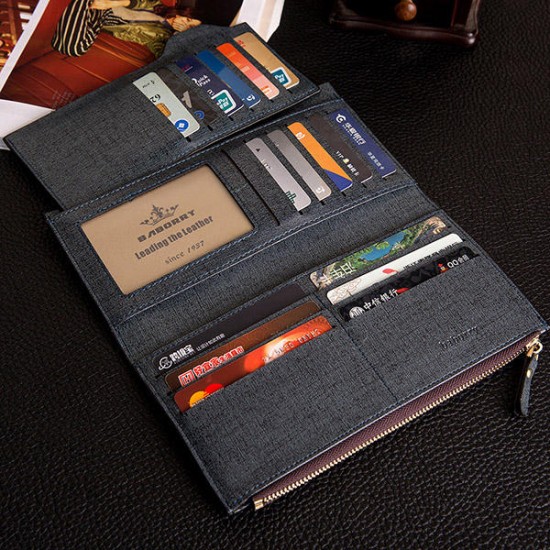 18 Card Slots Men PU Leather Casual Business Long Wallet Multifunctional Clutches Bag Card Holder