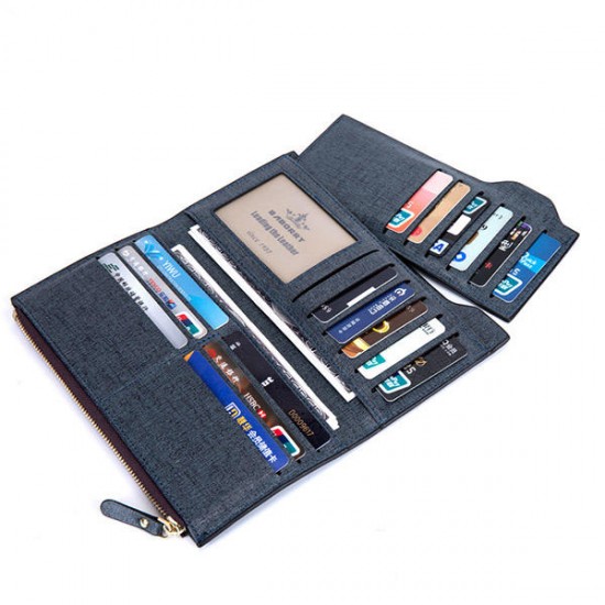 18 Card Slots Men PU Leather Casual Business Long Wallet Multifunctional Clutches Bag Card Holder