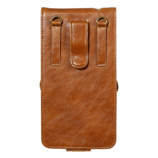 2 Card Slots Phone Bag 5.5'' Smartphone Wallet PU Leather Waist Bag For Men Women
