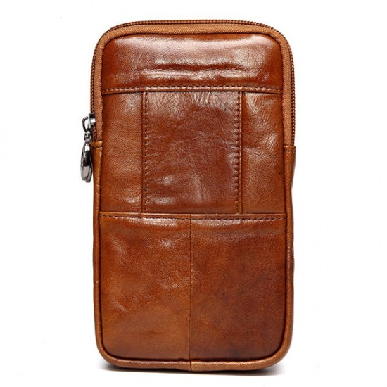4.7 to 6 Inches Cell Phone Pouch Genuine Leather Waterproof Waist Pack For Men 4.7 to 6 Inches Cell Phone Pouch Genuine Leather Waterproof Waist Pack For Men
