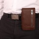 6 Inches Cell Phone Men Genuine Leather Cowhide Vintage Waist Bag