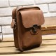 7inch Cell Phone Waist Bag Men Retro PU Leather Waist Bag Crossbody Bag