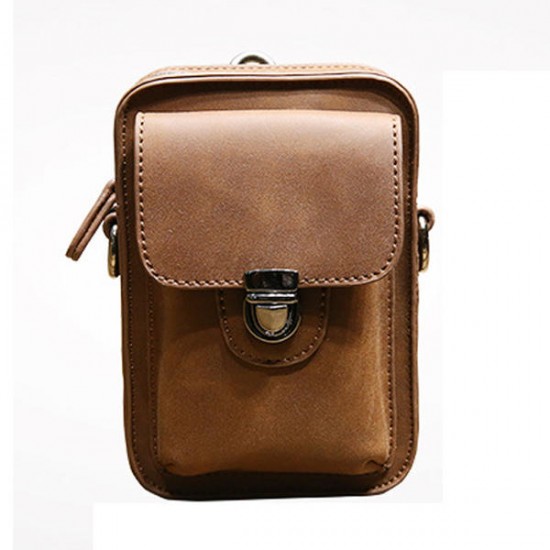 7inch Cell Phone Waist Bag Men Retro PU Leather Waist Bag Crossbody Bag 7inch Cell Phone Waist Bag Men Retro PU Leather Waist Bag Crossbody Bag