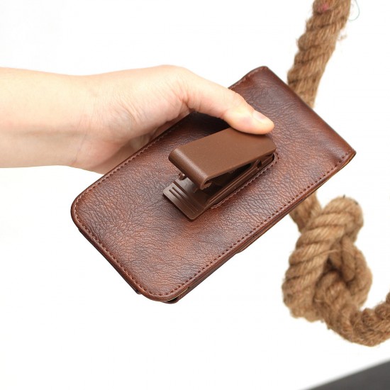 Man Business PU Phone Wallet Card Bag Wallet Purse Dual Use Waist Bag