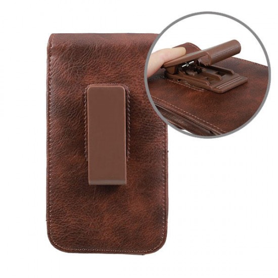 Man Business PU Phone Wallet Card Bag Wallet Purse Dual Use Waist Bag