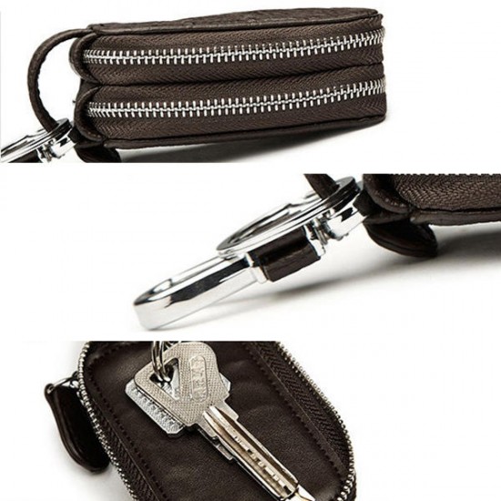 PU Leather Key Bag Solid Casual Waist Bag Vintage Coin wallet For Men