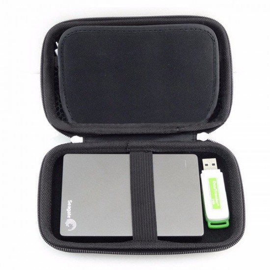 USB Flash Drive Earphone Digital Gadget Pouch Travel Silver Storage Bag