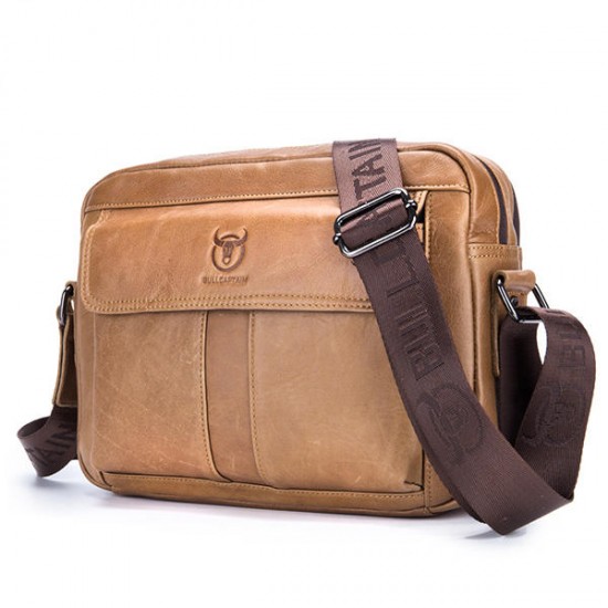 Bullcaptain Wax Oil Cow Leather Retro Business Briefcase Crossbody Shoulder Bag