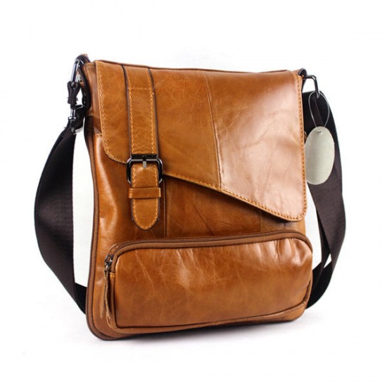 Genuine Leather Big Capacity Shoulder Bag Leisure Crossbody Bag Message Bag For Men