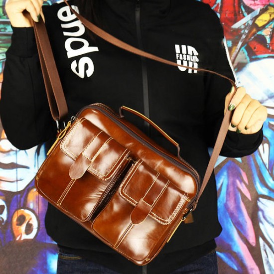 Genuine Leather Briefcase Business Bag Messenger Bag For Men Genuine Leather Briefcase Business Bag Messenger Bag For Men