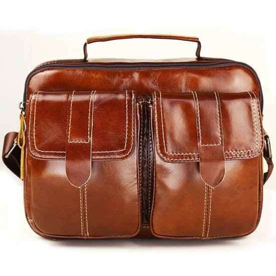 Genuine Leather Briefcase Business Bag Messenger Bag For Men