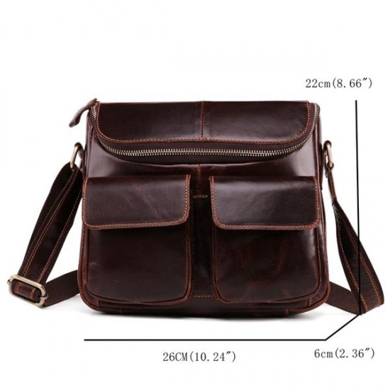 Genuine Leather Retro Postman Crossbody Bags Casual Briefcase Oil Wax Shoulder Bag For Men Genuine Leather Retro Postman Crossbody Bags Casual Briefcase Oil Wax Shoulder Bag For Men