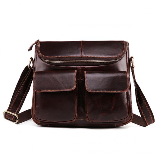 Genuine Leather Retro Postman Crossbody Bags Casual Briefcase Oil Wax Shoulder Bag For Men Genuine Leather Retro Postman Crossbody Bags Casual Briefcase Oil Wax Shoulder Bag For Men