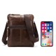 Genuine Leather Solid Shoulder Bag Messenger Bag For Men