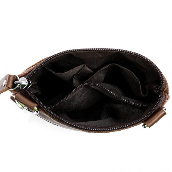 Genuine Leather Solid Shoulder Bag Messenger Bag For Men