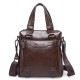 BANZU Men PU Leather Handbag Laptop Bag Single Shoulder Crossbody Messenger Bag