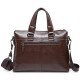 BANZU Men PU Leather Handbag Laptop Bag Single Shoulder Crossbody Messenger Bag