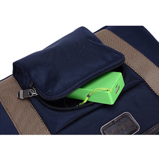 Ekphero Men Vintage Nylon Waterproof Business Casual Tablet Laptop Bag Handbag Briefcase Crossbody B