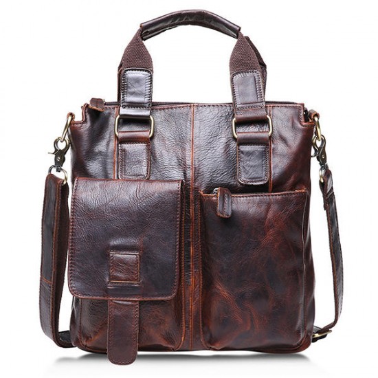Ekphero® Retro Mens Bag Fashion Business Handbag Durable Real Leather Shoulder Bag Ekphero® Retro Mens Bag Fashion Business Handbag Durable Real Leather Shoulder Bag
