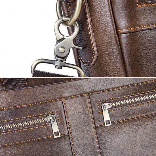 Genuine Leather Business Briefcase Large Capacity Handbag Shoulder Bag For Men Genuine Leather Business Briefcase Large Capacity Handbag Shoulder Bag For Men