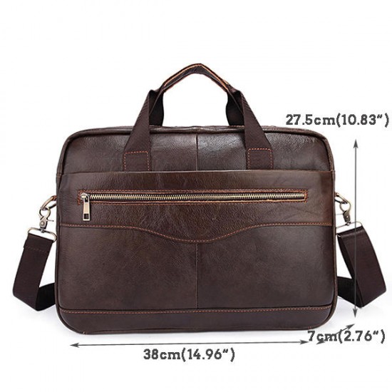 Genuine Leather Business Laptop Bag Briefcase Shoulder Bag For Men