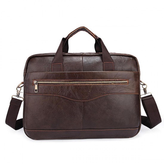 Genuine Leather Business Laptop Bag Briefcase Shoulder Bag For Men