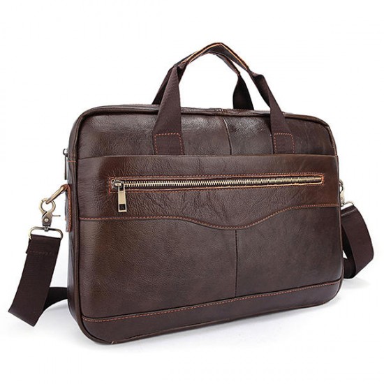 Genuine Leather Business Laptop Bag Briefcase Shoulder Bag For Men