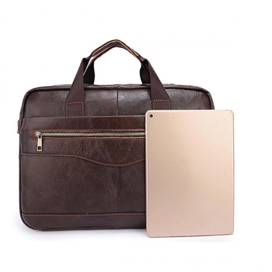 Genuine Leather Business Laptop Bag Briefcase Shoulder Bag For Men