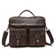 Genuine Leather Sling Briefcase Vintage Handbag Dual Use Messenger Bag For Men