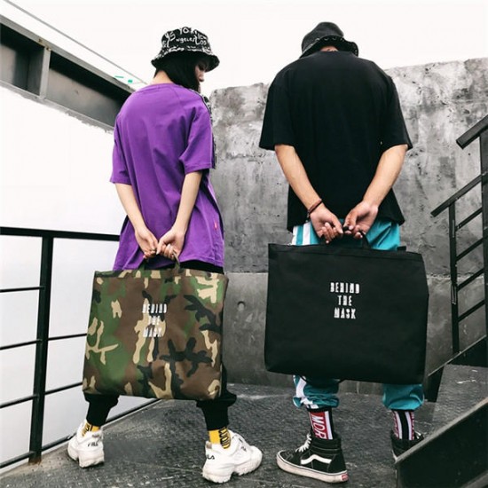 Men And Women Canvas Hip-Hop Travel Handbag Leisure Crossbody Bag