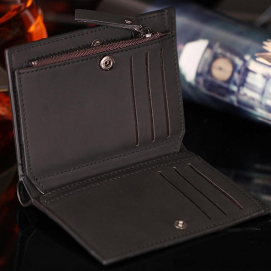 12 Card Slots Men Genuine Leather Minimalist Tri-fold Wallet Card Holder Zipper Coin Bag 12 Card Slots Men Genuine Leather Minimalist Tri-fold Wallet Card Holder Zipper Coin Bag