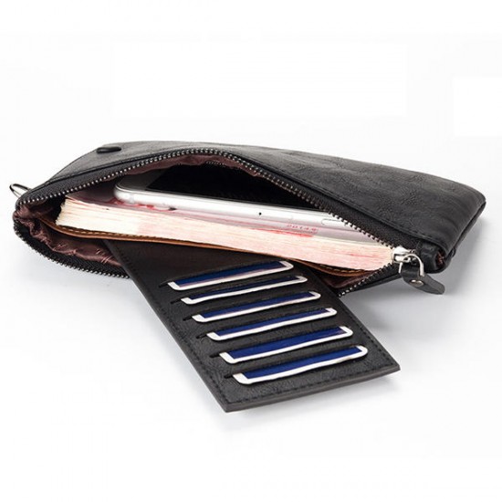 Business Casual Zipper Long Wallet Phone Bag Clutch Bag For Men