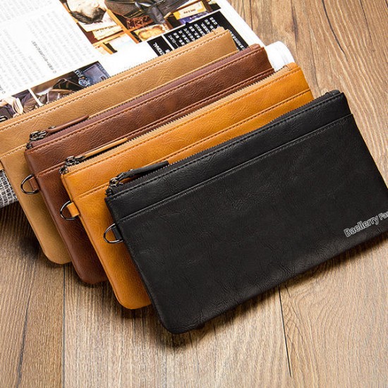 Business Casual Zipper Long Wallet Phone Bag Clutch Bag For Men