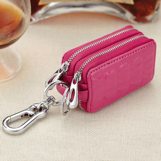 Genuine Leather Key Case Crocodile Pattern Car Key Holder Key Bag For Women Men