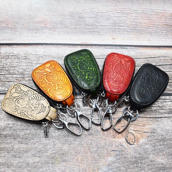 Men And Women Genuine Leather Leisure Retro Embossed Waist Hanging Key Bag Coin Holder Men And Women Genuine Leather Leisure Retro Embossed Waist Hanging Key Bag Coin Holder