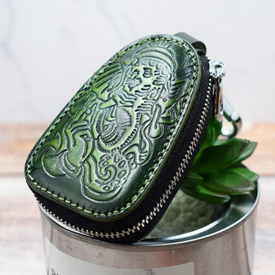 Men And Women Genuine Leather Leisure Retro Embossed Waist Hanging Key Bag Coin Holder Men And Women Genuine Leather Leisure Retro Embossed Waist Hanging Key Bag Coin Holder