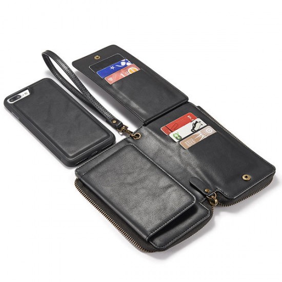 Women Men Imitation Leather Phone Case Card Holder Phone Bag Crossbody Bag For Iphone 7 Plus