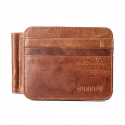 12 Card Slots Men Genuine Leather Minimalist Vintage Wallet Casual Business Card Holder