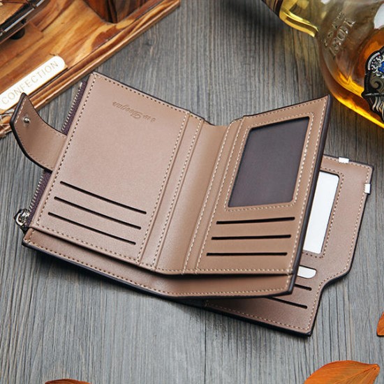 14 Card Slots Men PU Leather Vertical Tri-fold Wallet Multifunctional Leisure Card Holder 14 Card Slots Men PU Leather Vertical Tri-fold Wallet Multifunctional Leisure Card Holder