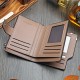 14 Card Slots Men PU Leather Vertical Tri-fold Wallet Multifunctional Leisure Card Holder