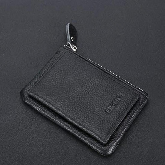 5 Card Slots Card Holder Genuine Leather Wallet Portable Casual Coin Purse For Men