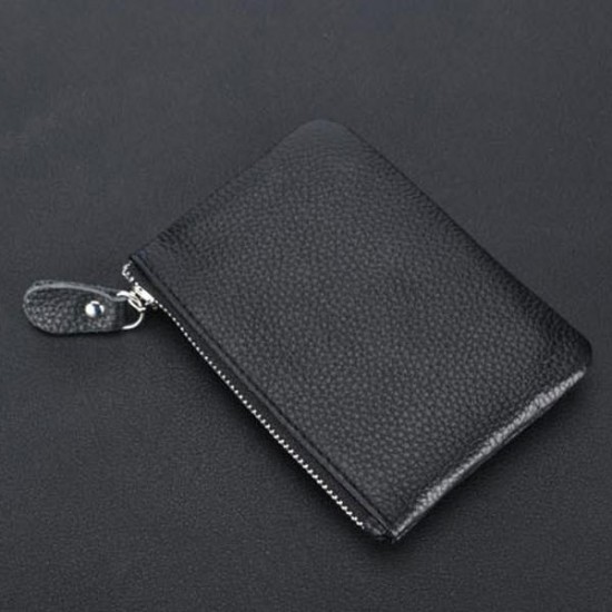 5 Card Slots Card Holder Genuine Leather Wallet Portable Casual Coin Purse For Men