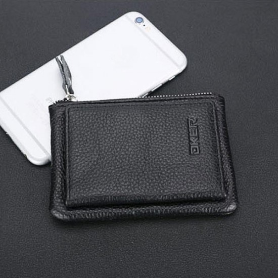 5 Card Slots Card Holder Genuine Leather Wallet Portable Casual Coin Purse For Men 5 Card Slots Card Holder Genuine Leather Wallet Portable Casual Coin Purse For Men